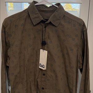 D&G floral print button down NWT